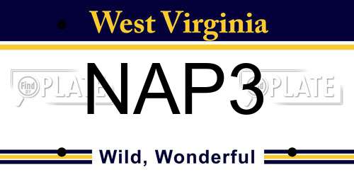 NAP3 West Virginia License Plate