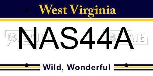 NAS44A West Virginia License Plate