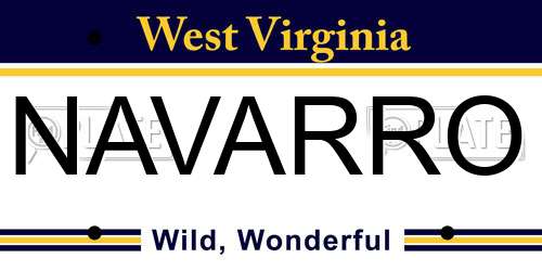 NAVARRO West Virginia License Plate