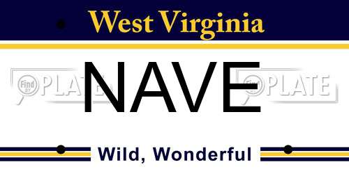 NAVE West Virginia License Plate