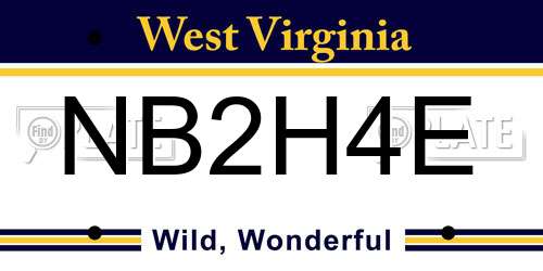 NB2H4E West Virginia License Plate