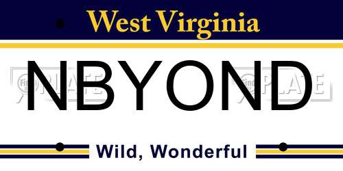 NBYOND West Virginia License Plate