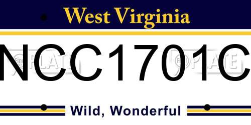 NCC1701C West Virginia License Plate