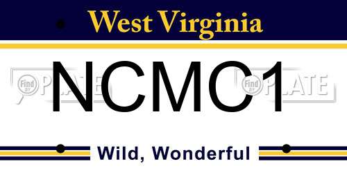 NCMC1 West Virginia License Plate