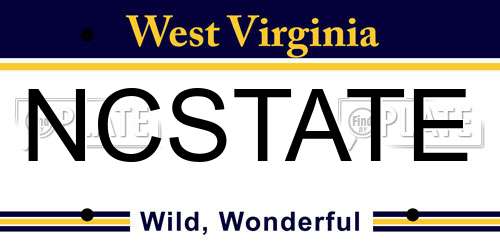 NCSTATE West Virginia License Plate