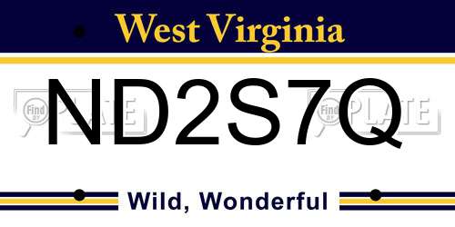 ND2S7Q West Virginia License Plate