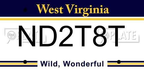 ND2T8T West Virginia License Plate