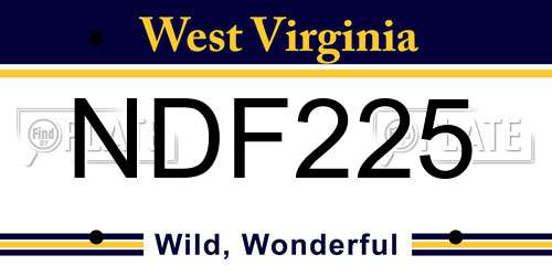 NDF225 West Virginia License Plate