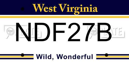 NDF27B West Virginia License Plate