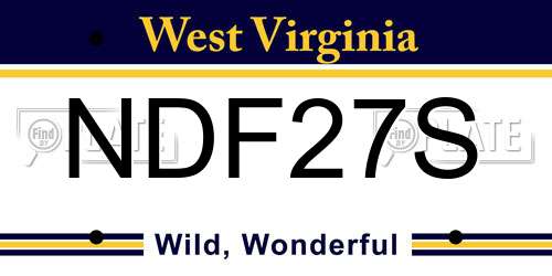 NDF27S West Virginia License Plate