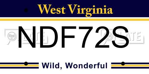 NDF72S West Virginia License Plate
