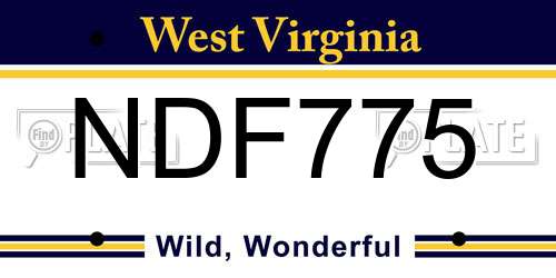 NDF775 West Virginia License Plate