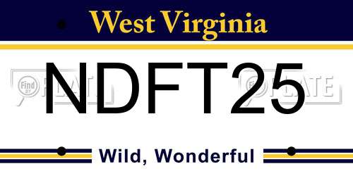 NDFT25 West Virginia License Plate