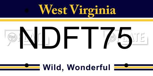 NDFT75 West Virginia License Plate