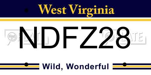 NDFZ28 West Virginia License Plate