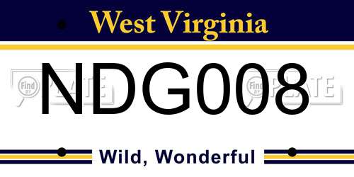 NDG008 West Virginia License Plate