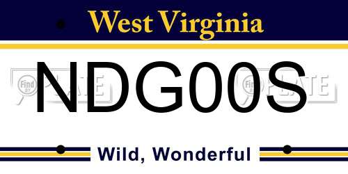 NDG00S West Virginia License Plate