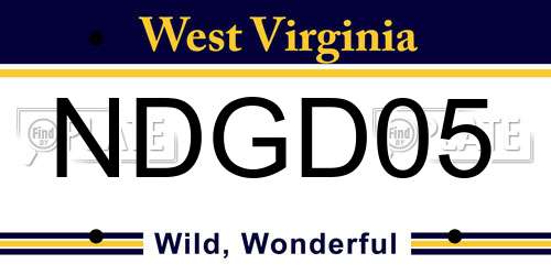 NDGD05 West Virginia License Plate