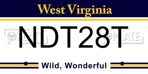 NDT28T West Virginia License Plate