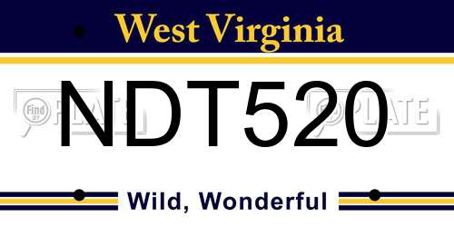 NDT520 West Virginia License Plate