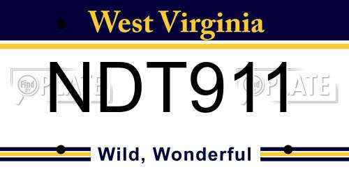 NDT911 West Virginia License Plate