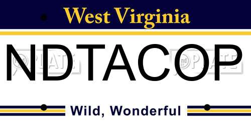 NDTACOP West Virginia License Plate