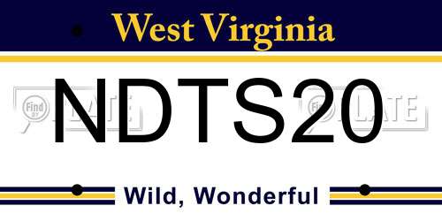NDTS20 West Virginia License Plate
