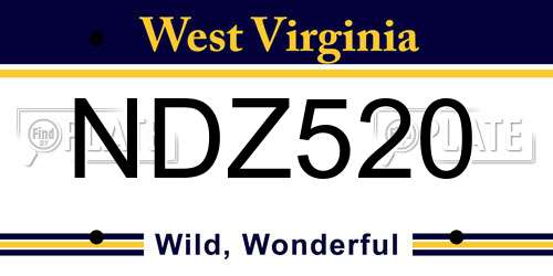 NDZ520 West Virginia License Plate