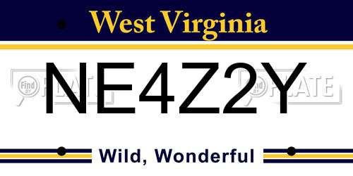 NE4Z2Y West Virginia License Plate