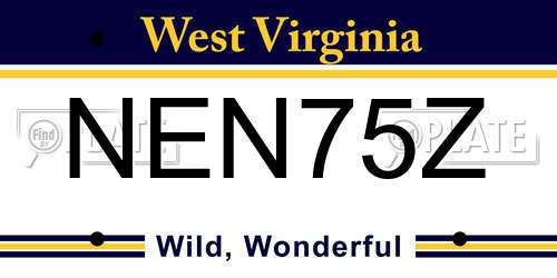 NEN75Z West Virginia License Plate