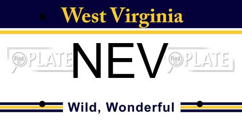 NEV West Virginia License Plate