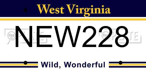 NEW228 West Virginia License Plate