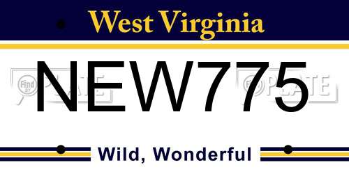 NEW775 West Virginia License Plate