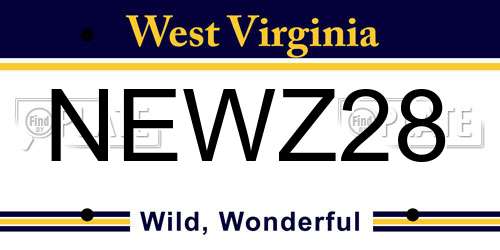 NEWZ28 West Virginia License Plate