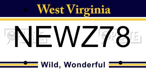 NEWZ78 West Virginia License Plate
