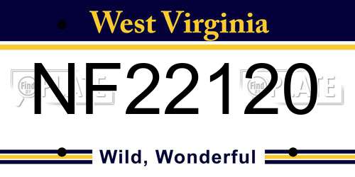 NF22120 West Virginia License Plate