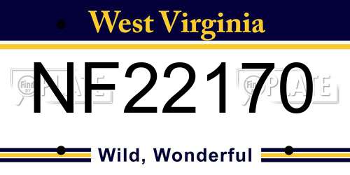 NF22170 West Virginia License Plate