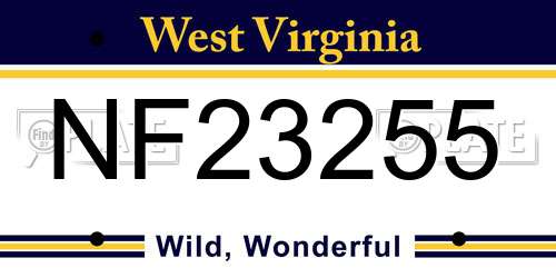 NF23255 West Virginia License Plate