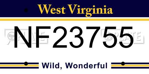 NF23755 West Virginia License Plate