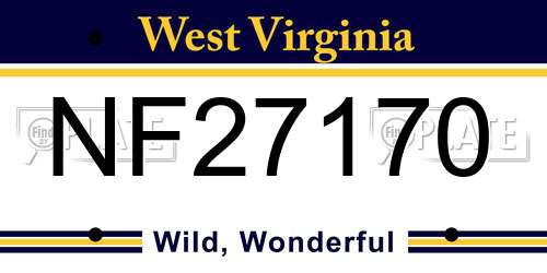 NF27170 West Virginia License Plate