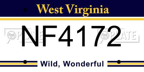 NF4172 West Virginia License Plate