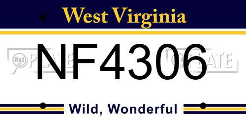 NF4306 West Virginia License Plate