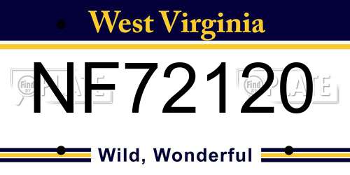 NF72120 West Virginia License Plate