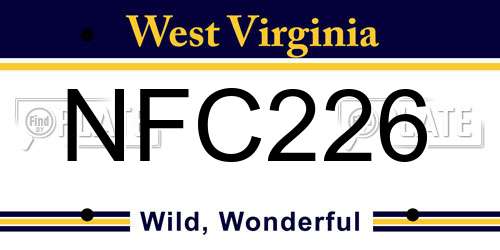 NFC226 West Virginia License Plate