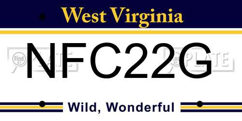 NFC22G West Virginia License Plate