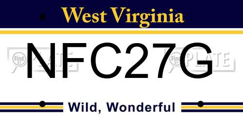NFC27G West Virginia License Plate