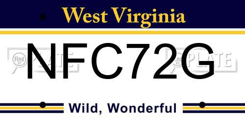 NFC72G West Virginia License Plate