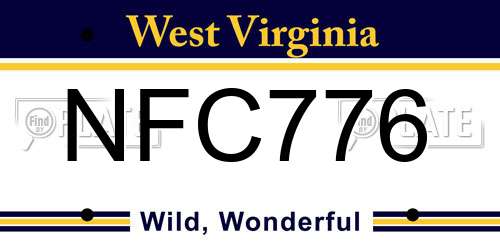 NFC776 West Virginia License Plate