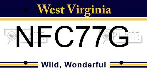 NFC77G West Virginia License Plate