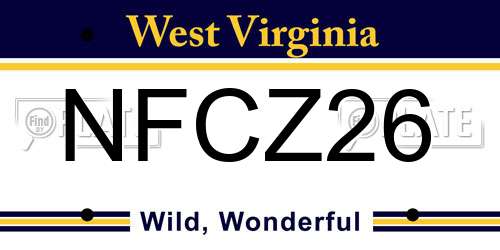 NFCZ26 West Virginia License Plate